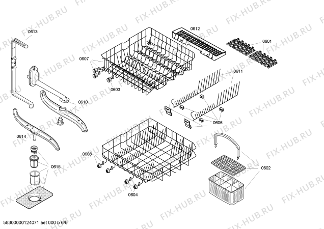 Взрыв-схема посудомоечной машины Bosch SGS46E18EU - Схема узла 06