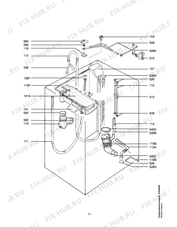 Взрыв-схема стиральной машины Aeg LAVWSOFT 10-W - Схема узла Hydraulic System 272