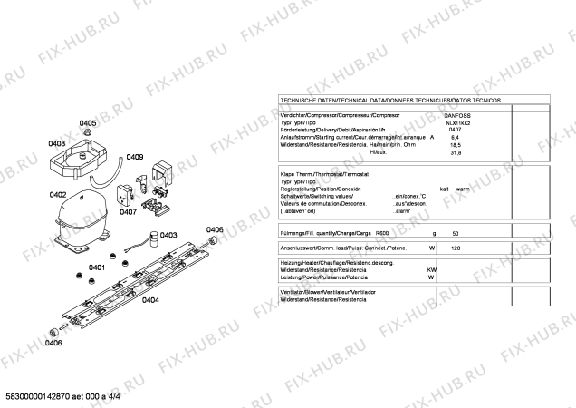 Схема №4 KGN46A43 с изображением Дверь для холодильника Bosch 00247604