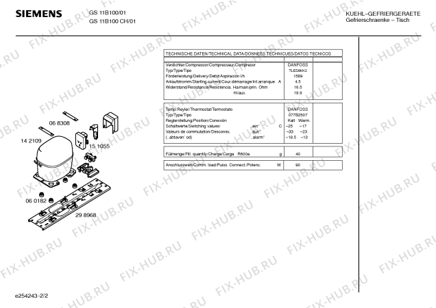 Взрыв-схема холодильника Siemens GS11B100 - Схема узла 02