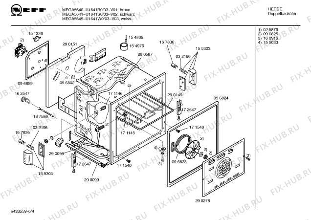 Схема №6 U1641B0 MEGA5640 с изображением Инструкция по эксплуатации для электропечи Bosch 00528440