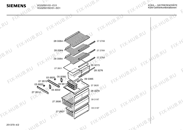 Взрыв-схема холодильника Siemens KG32S01SD - Схема узла 02