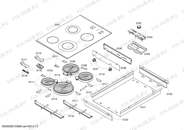 Схема №1 NES936UC Electric Cooktop с изображением Скоба для духового шкафа Bosch 00416301