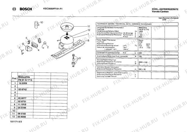 Взрыв-схема холодильника Bosch KSC3550FF - Схема узла 03