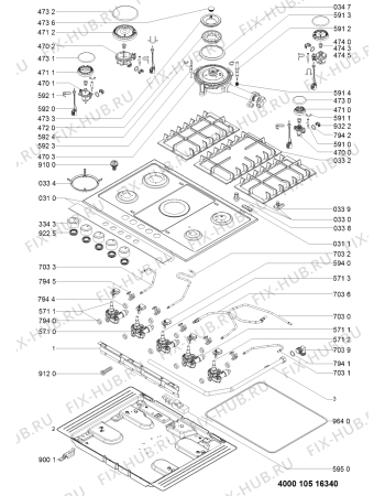 Схема №2 KHPI75501 (F091751) с изображением Наставление для плиты (духовки) Indesit C00351771