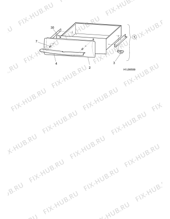 Взрыв-схема плиты (духовки) Electrolux EK6274A - Схема узла W10 Dish wheel rack