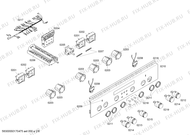 Схема №5 HCE744253R с изображением Кабель для духового шкафа Bosch 00751809