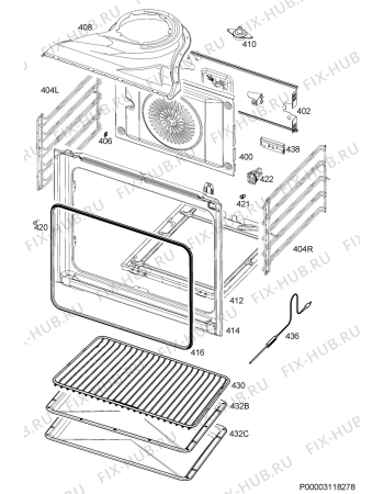 Взрыв-схема плиты (духовки) Aeg ECK452210M - Схема узла Oven