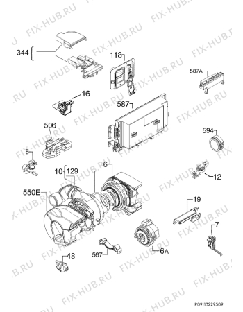 Взрыв-схема посудомоечной машины Electrolux ESF7770RIX - Схема узла Electrical equipment 268