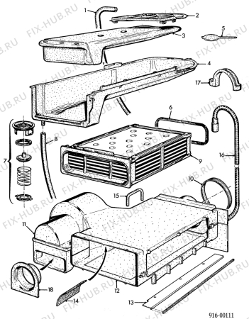 Взрыв-схема стиральной машины Faure LSK308W1 - Схема узла Dryer equipment