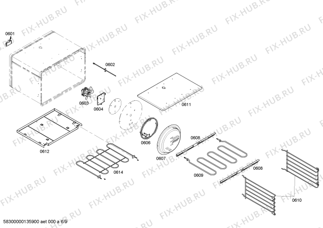Схема №8 PRD304EHU Thermador с изображением Воздуховод для плиты (духовки) Bosch 00476087