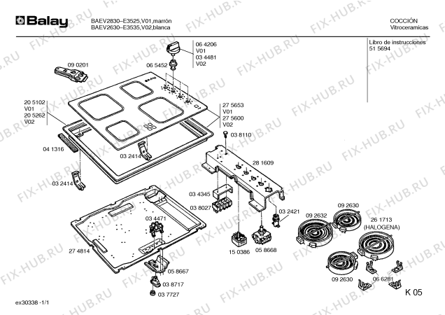 Схема №1 ET2BYB4EU с изображением Переключатель для плиты (духовки) Bosch 00064206