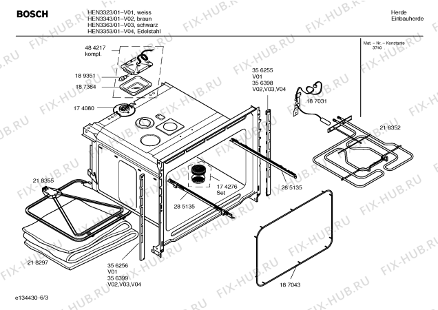 Взрыв-схема плиты (духовки) Bosch HEN3353 - Схема узла 03