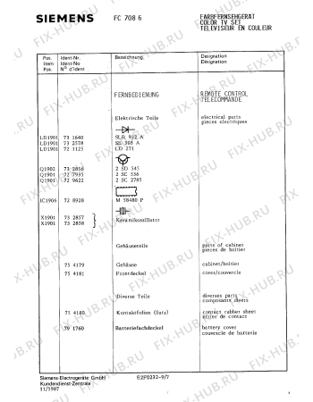 Схема №9 FC7086 с изображением Фильтр для телевизора Siemens 00781771