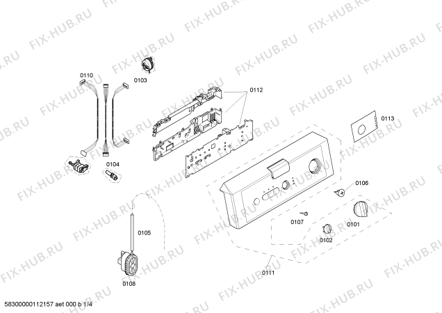 Схема №4 CR60851IL Punkt с изображением Панель для стиральной машины Bosch 00440976