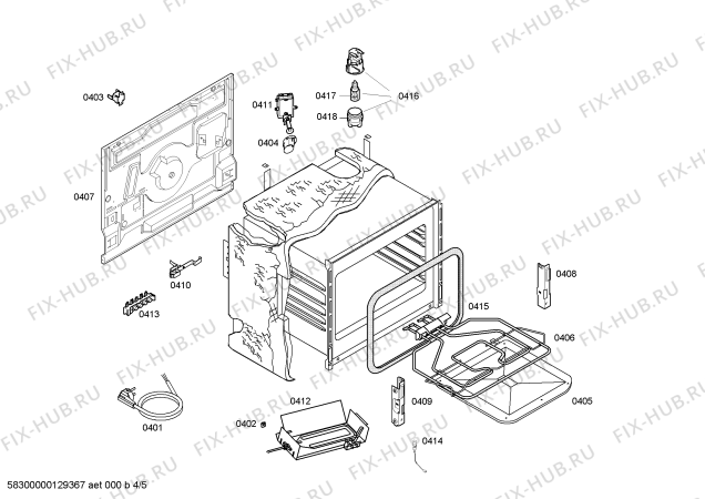Взрыв-схема плиты (духовки) Siemens HG342510U - Схема узла 04
