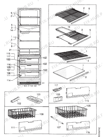 Взрыв-схема холодильника Electrolux ER4106B - Схема узла Section 2