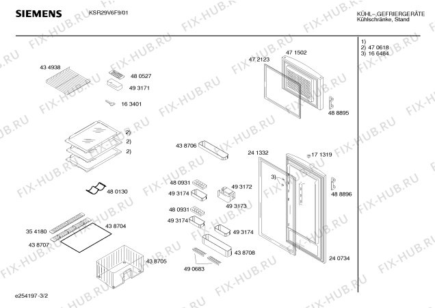 Схема №3 KS29V6F9 с изображением Поднос для холодильника Siemens 00438708