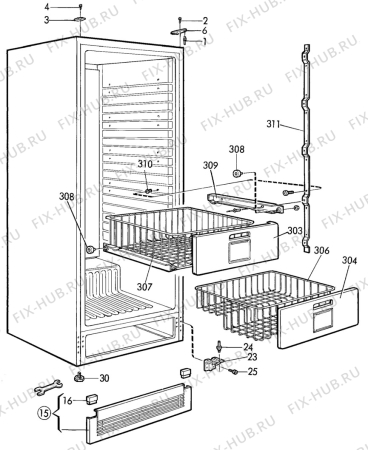 Взрыв-схема холодильника Unknown MRB1255/4 - Схема узла C10 Cabinet