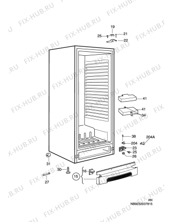 Взрыв-схема холодильника Electrolux ERES31800W - Схема узла C10 Cabinet