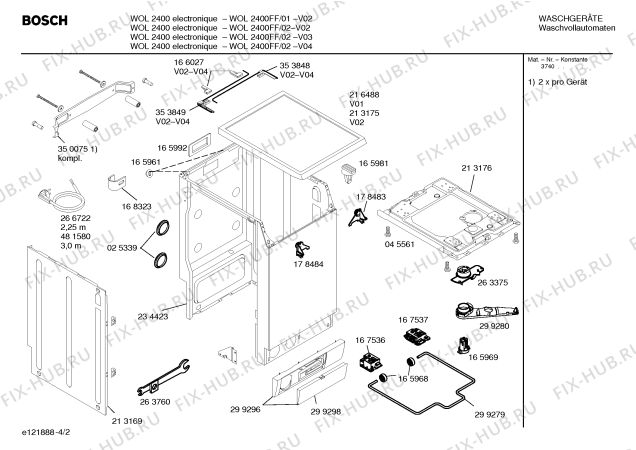 Схема №4 WOL2200FF WOL2200 electronique с изображением Панель управления для стиралки Bosch 00359510