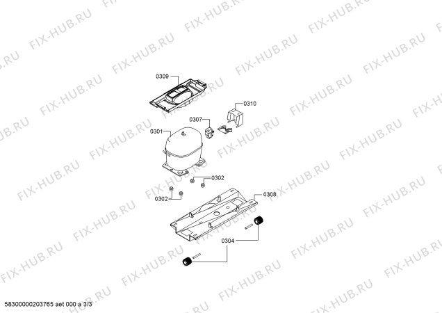 Взрыв-схема холодильника Bosch KGV36UW206 Bosch - Схема узла 03