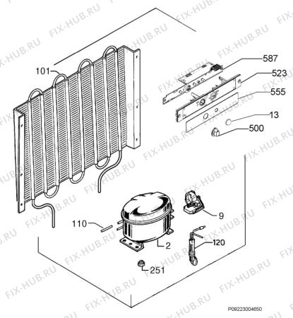 Взрыв-схема холодильника Electrolux EUN6300 - Схема узла Cooling system 017