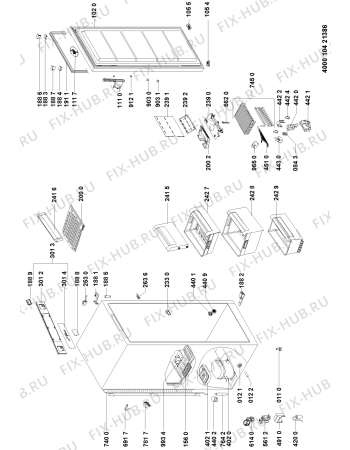 Схема №1 WVE1650 A+NFW с изображением Покрытие для холодильной камеры Whirlpool 481050269134