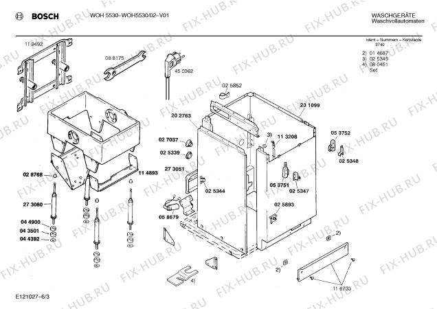 Взрыв-схема стиральной машины Bosch WOH5530 - Схема узла 03