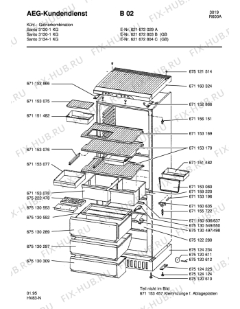 Взрыв-схема холодильника Aeg S3134-1 KG GB - Схема узла Housing 001