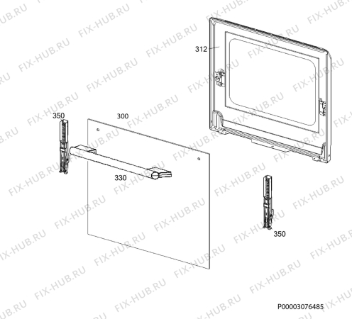 Взрыв-схема плиты (духовки) Zanussi ZCG61201WA - Схема узла Door