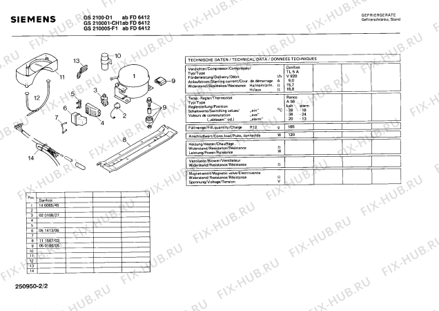 Взрыв-схема холодильника Siemens GS210001 - Схема узла 02