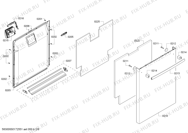 Взрыв-схема посудомоечной машины Bosch SHX4ATF5UC Silence 49dBA - Схема узла 02