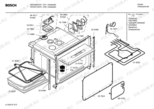 Схема №6 HEN4753 с изображением Инструкция по эксплуатации для электропечи Bosch 00586060