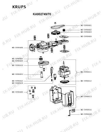 Взрыв-схема кухонного комбайна Krups KA902749/70 - Схема узла 9P003050.1P2