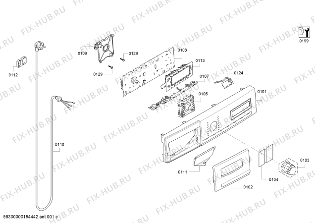 Схема №5 WM16Y792GB Made in Germany Sensorio с изображением Панель управления для стиралки Siemens 11010404