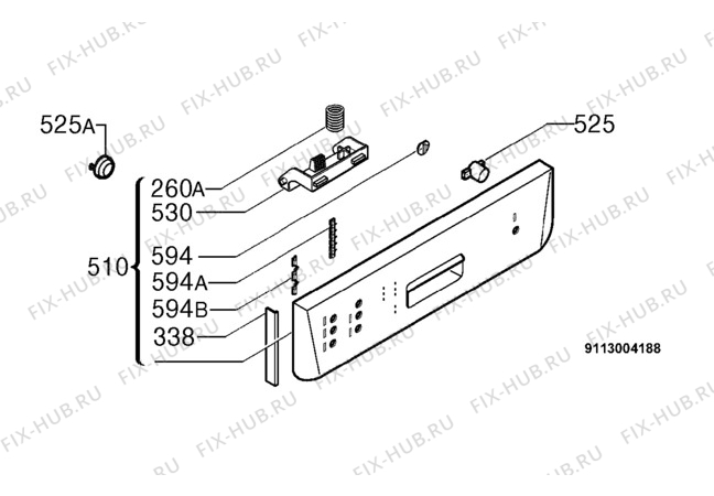 Взрыв-схема посудомоечной машины Aeg FAV54700UW - Схема узла Command panel 037