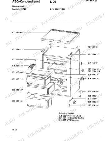 Взрыв-схема холодильника Aeg ARC96120 - Схема узла Housing 001