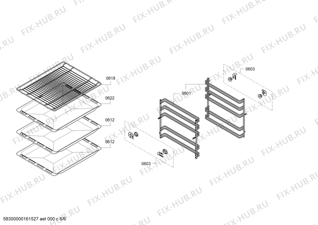 Взрыв-схема плиты (духовки) Bosch HBA20B121S - Схема узла 06