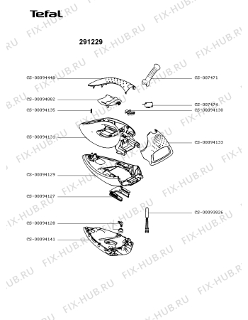 Взрыв-схема утюга (парогенератора) Tefal 291229 - Схема узла PP003058.9P2