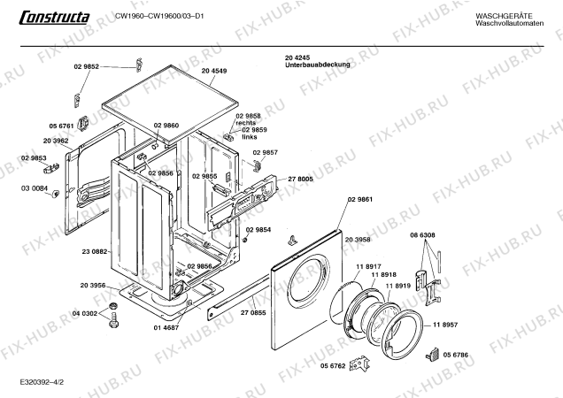 Схема №4 CW19600 CW1960 с изображением Панель управления для стиралки Bosch 00272939