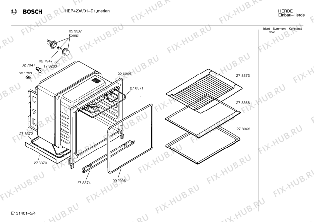 Взрыв-схема плиты (духовки) Bosch HEP420A - Схема узла 04
