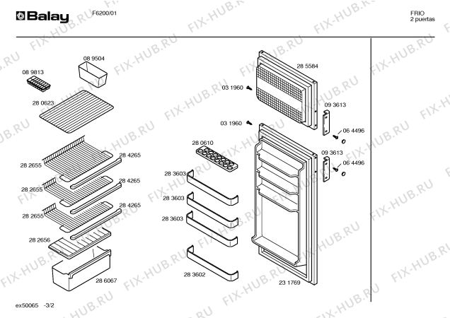 Схема №3 F6200 с изображением Декоративная панель для холодильника Bosch 00283594