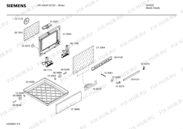 Схема №5 HS23420SC с изображением Панель управления для плиты (духовки) Siemens 00297230
