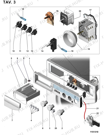 Взрыв-схема стиральной машины Ariston ALS1048CTXR (F017840) - Схема узла
