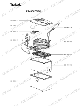 Схема №1 FR400871/3Q с изображением Крышка для тостера (фритюрницы) Tefal SS-984577