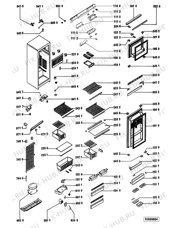 Схема №2 ARL073 ARL 073/IG с изображением Элемент корпуса для холодильной камеры Whirlpool 481944228125