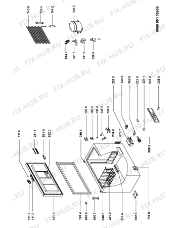 Схема №1 AFG 5241-L с изображением Дверка для холодильной камеры Whirlpool 481944269282