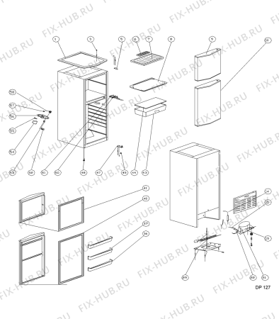 Схема №1 DP127 с изображением Дверь для холодильника Whirlpool 482000008898