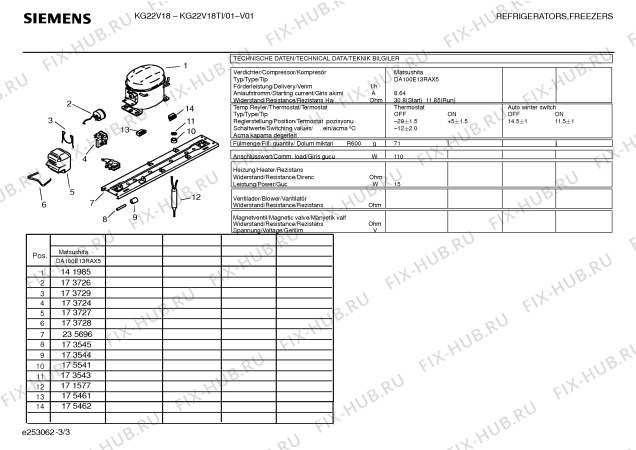 Схема №3 KG22V18TI extra line с изображением Крышка для холодильника Siemens 00236787